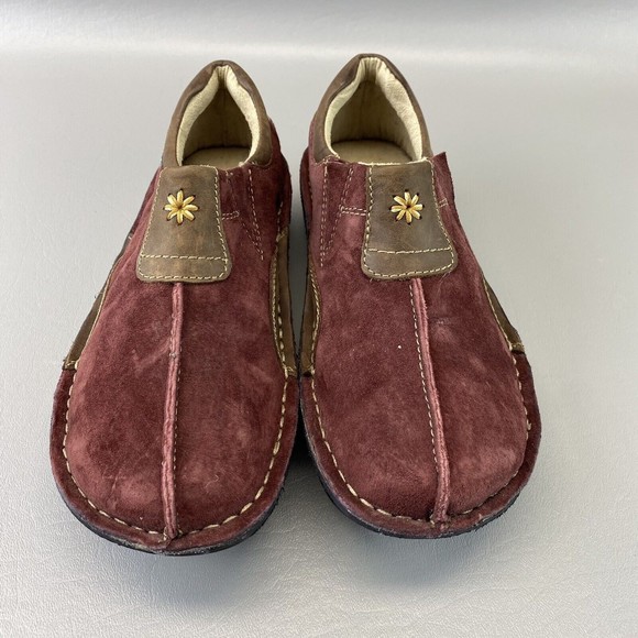 Eastland Roll Call Women's 7M Burgundy Suede Leather Clog‎ Wedge Loafer Shoes - Picture 6 of 14